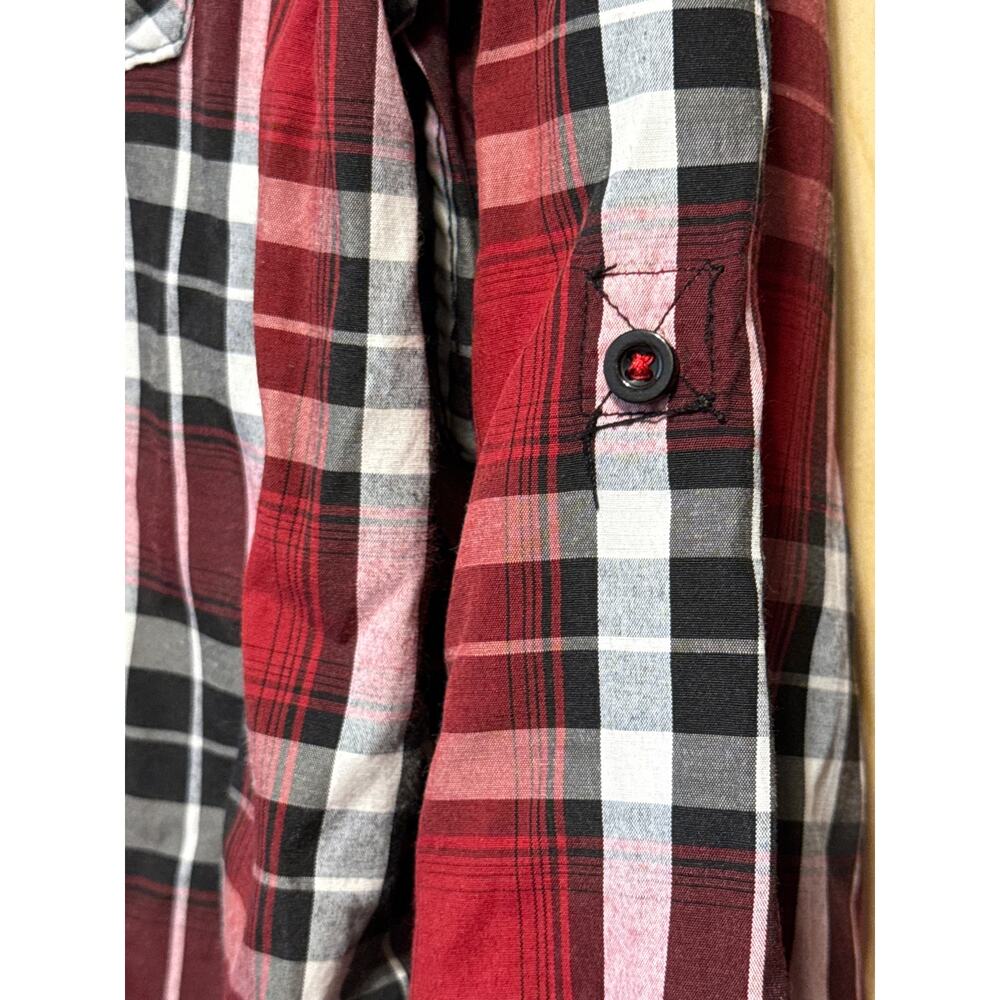 Eighty Eight Platinum, Men's Red Plaid LS Shirt, Pearlized Pocket‎ Snap, XL - Picture 3 of 4